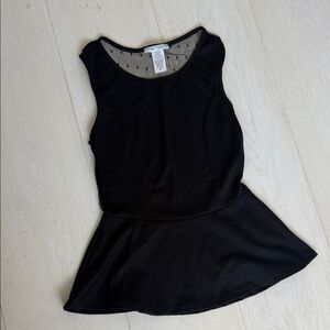 Blu Planet Black Mesh Detail Top